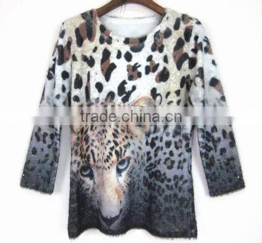 2016 digital tiger print sweater designed sweater fashion mohair sweater