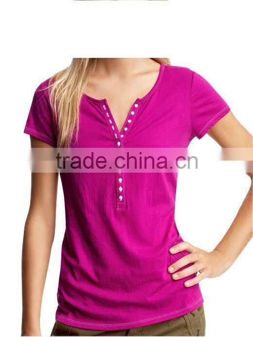 WOMEN'S STRIPED CREW NECK T SHIRT