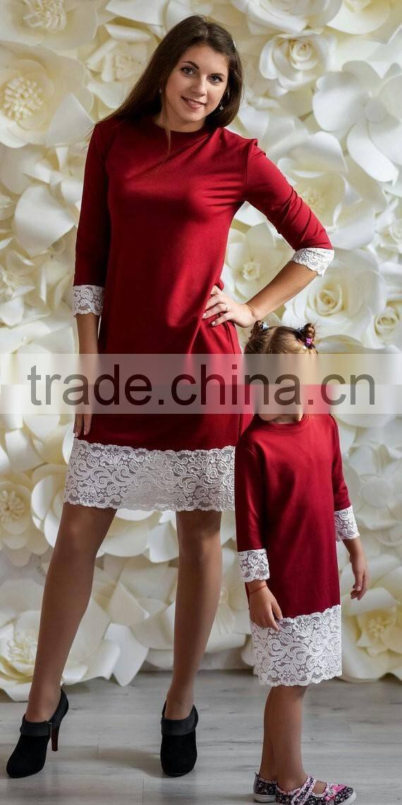 Mother Daughter Matching Dress Jersey Mom Baby Red Dress