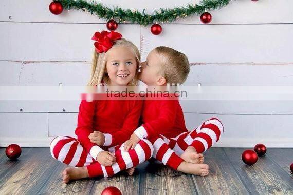 Wholesale christmas pajamas long sleeve round neck 100% cotton casual family matching christmas pajamas