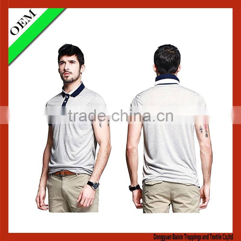 hot sale contrast color high quality polo T-Shirt With Short Sleeve