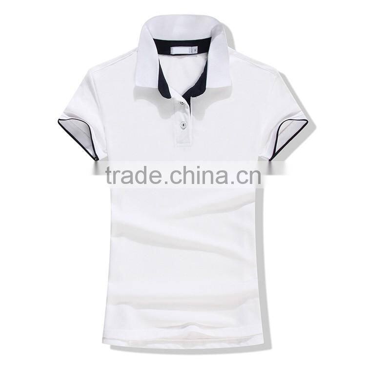 Custom slim fit high quality women polo shirt design with combination
