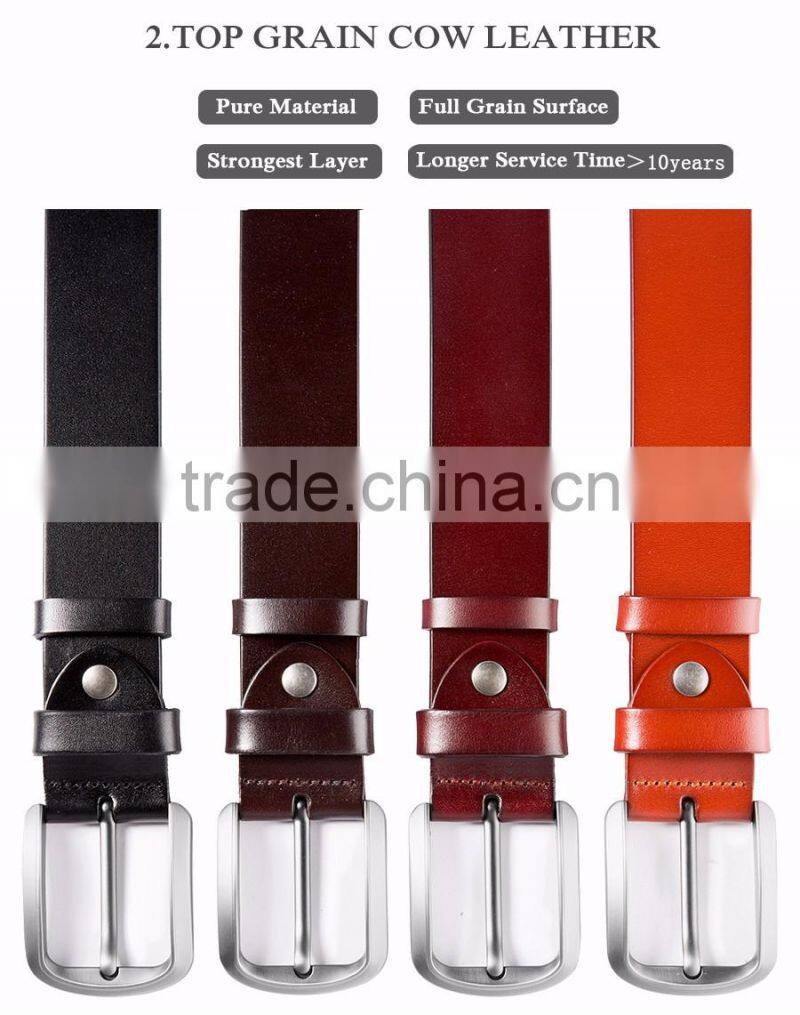 China supplier manufacturer genuine leather belt comfort click belt