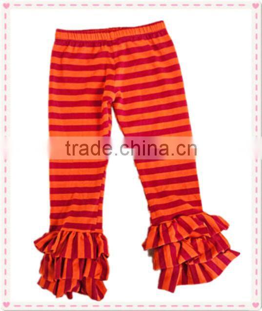 Pure cotton black white stripe baby pant with Triple ruffle Baby Girls Stripes Pants Kids clothing leggings children Ruffle Pant