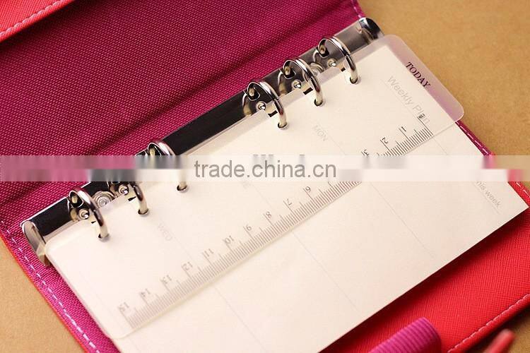 A5/A6/A7 Matte pp material ruler for planner 6 holes measure tools for notebook
