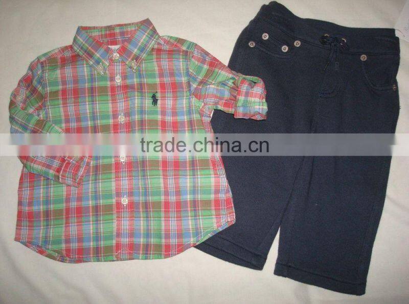 New Fashion Polo Baby Boy Shirt and Top Pants High Quality