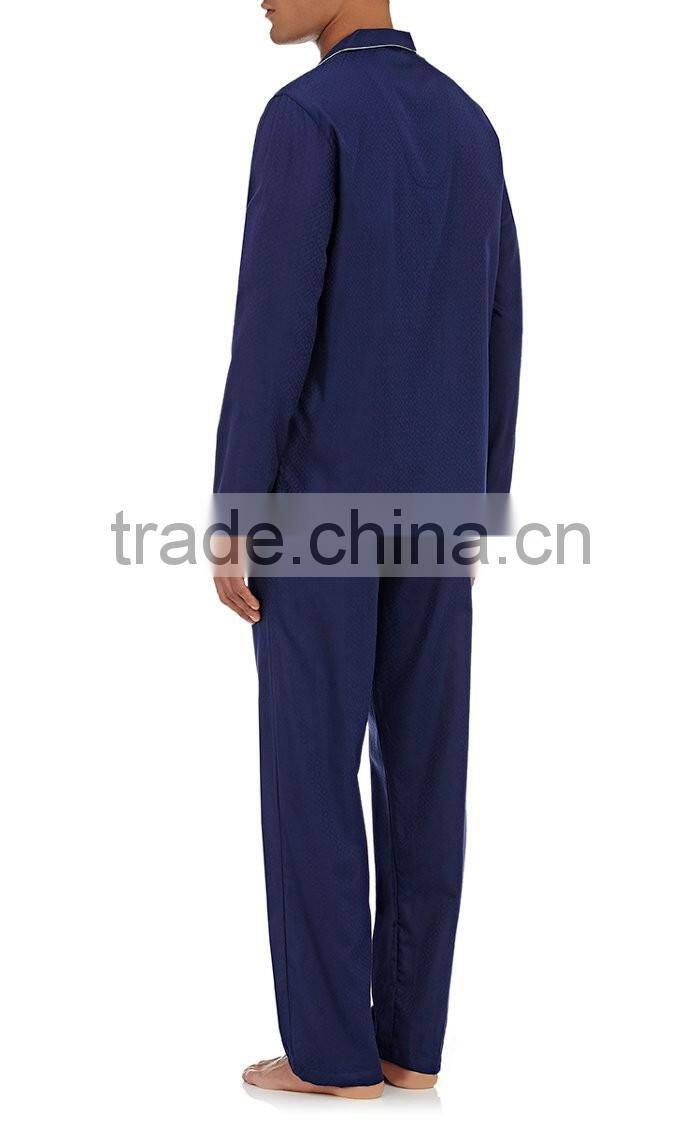Notched collar mens sleepwear cotton pajamas boy blank leisure suit
