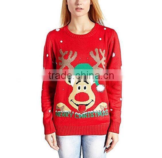 Fashion casual christmas sweater knitting patterns adult cute jumper