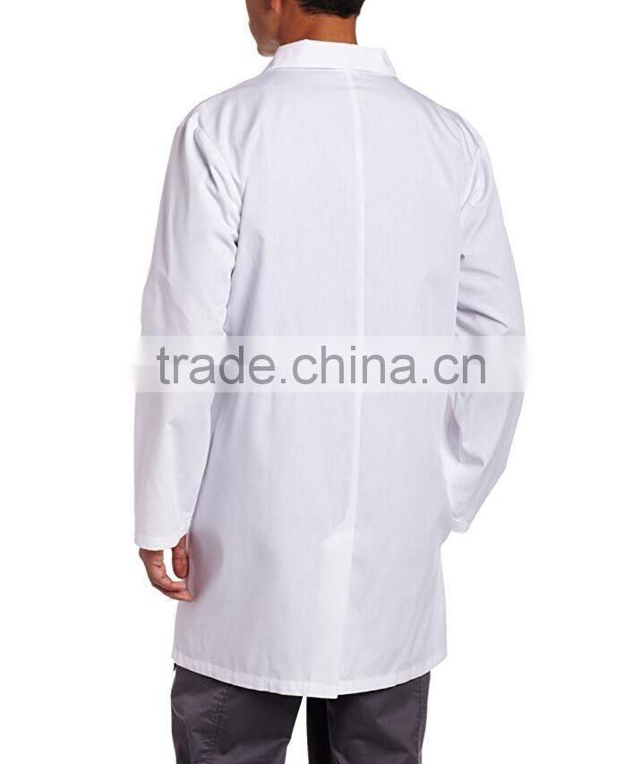 Quality men warm-up scrub jackets long white pockets jacket