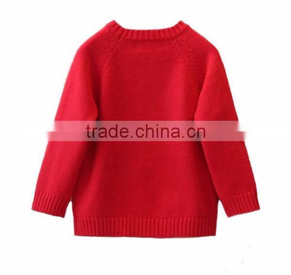 Popular Deer Deisgn Red Christmas Sweater Custom Knitting Patterns Christmas Pullover