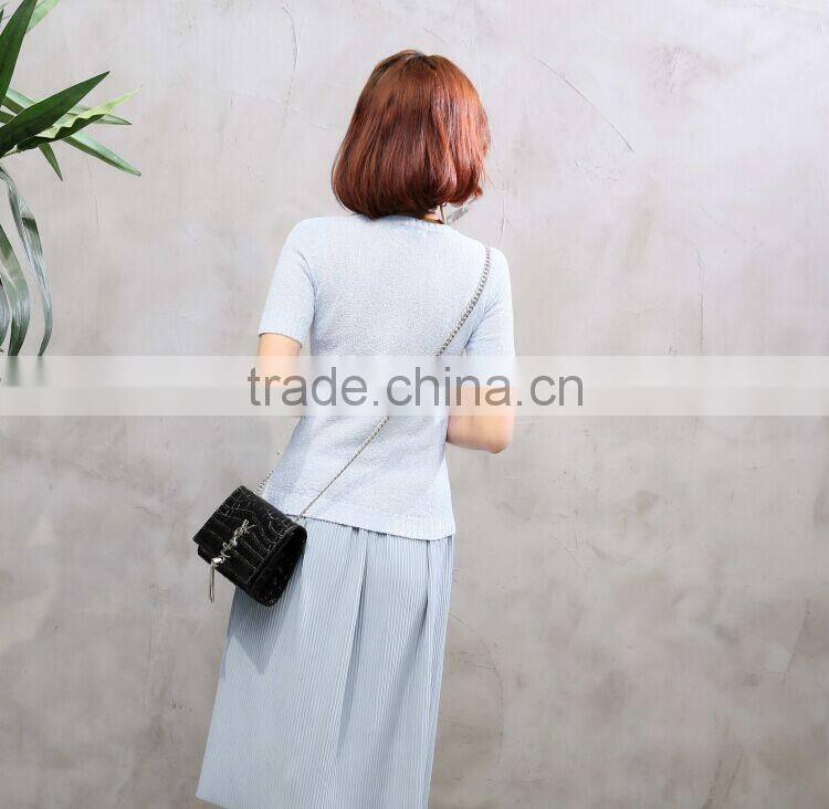 New design womens crew neck short sleeve sweatshirts