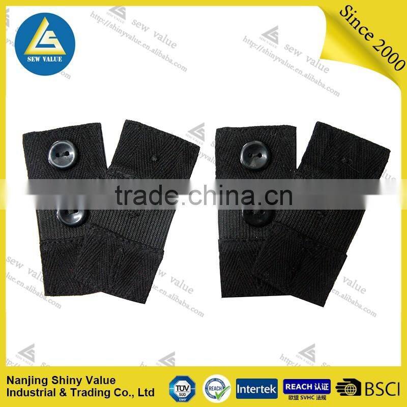 black colour 2 plastic buttons 1 button hole in individual blister card package