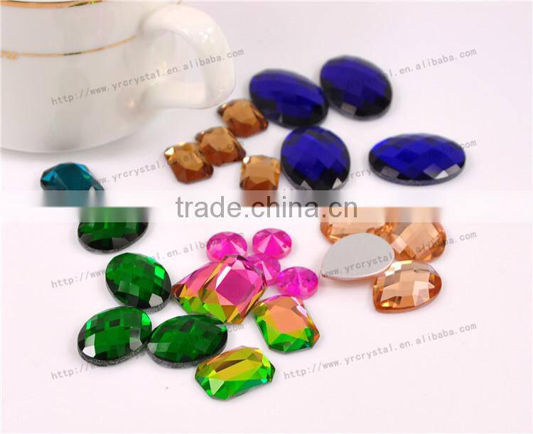 Glass beads flat back mirror rhinestones