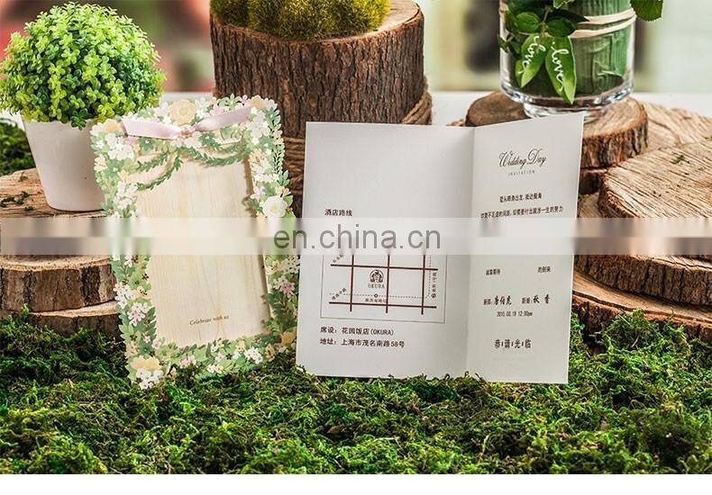 European Customized Printing 5116 Luxurious Flower Wedding Invitation Card