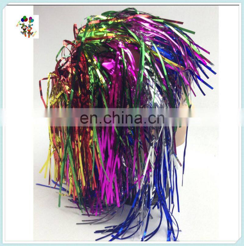 Cheap Carnival Party Unisex Short Mardi Gras Tinsel Wigs HPC-0055