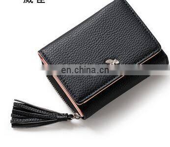 Top Quality Square Women Coin Purses Female Leather Tassel Pendant Money Wallets Hot Fashion multi color Clutch Bag