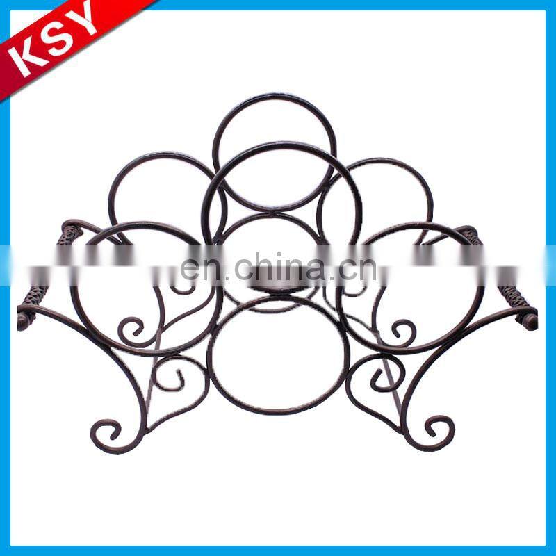 Good Reputation Factory Price Romantic Display Fashion Metal Single Wire Wine Bottles Rack