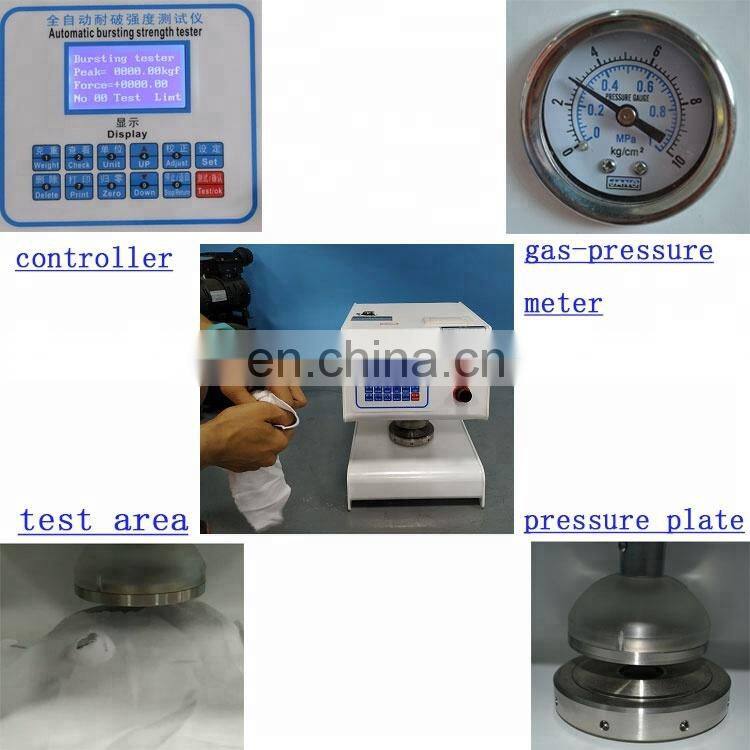 Fully-automatic pneumatic fabric textile bursting strength tester testing