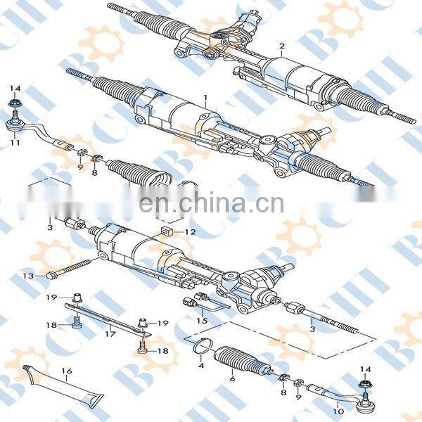 Rack and pinion steering gear for AUDI 341020AJA