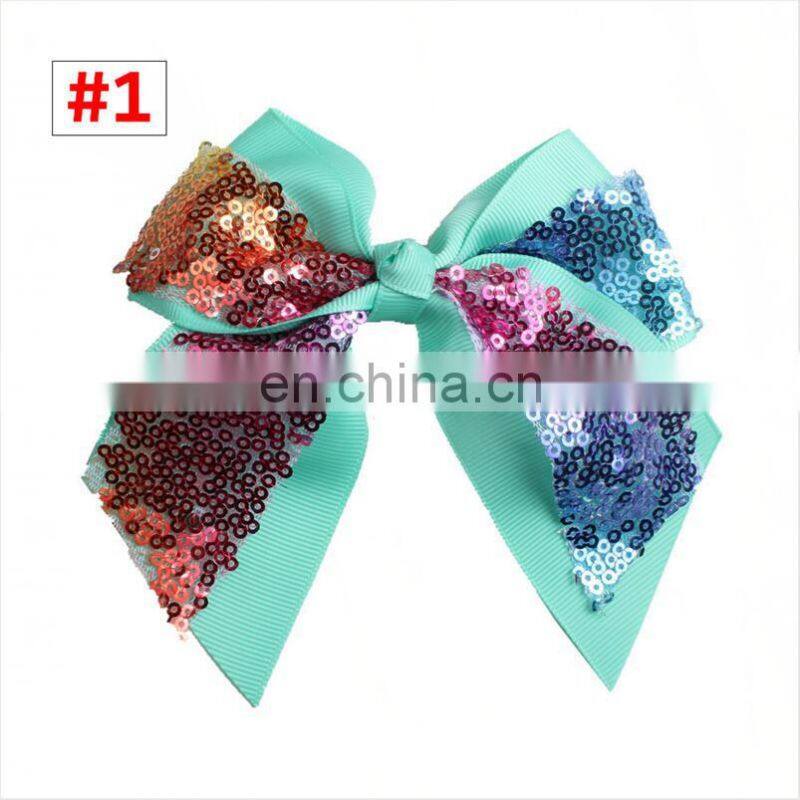 Kids Girls Sequin Hairclips Baby Barrettes Bowknot Hair Ornaments 9colors