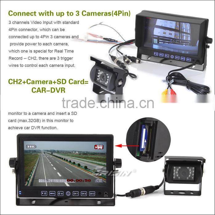 Erisin ES322 7" Car TFT LCD Monitor with 2 Video Audio Input