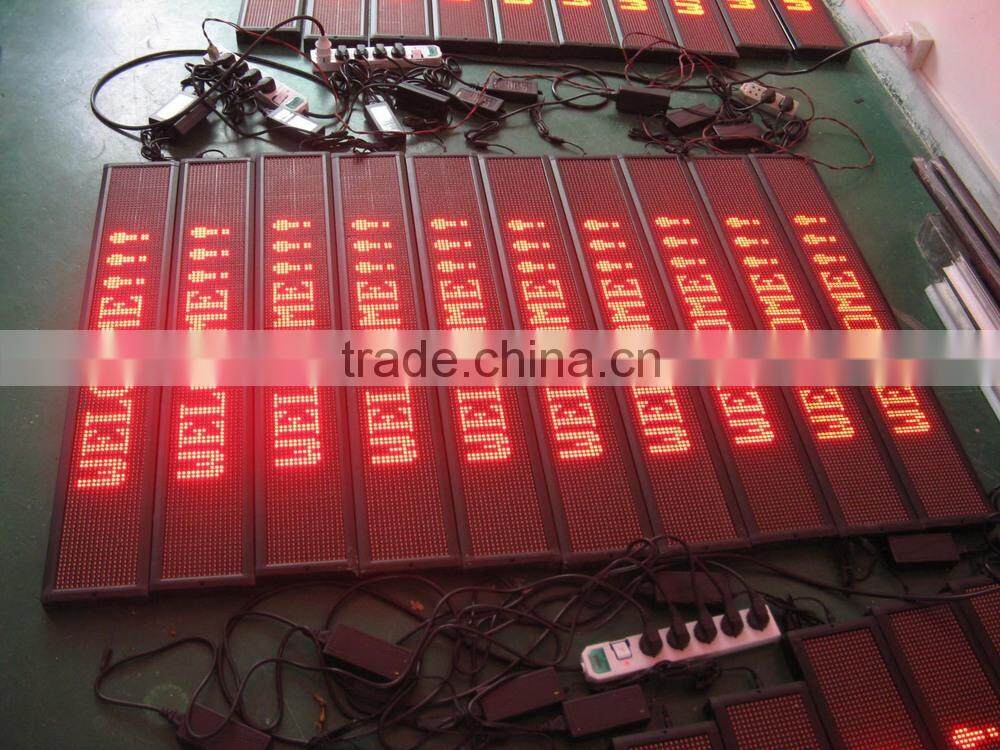 outdoor waterproof p10 red yellow 192*16 programmable led taxi sign /car top sign