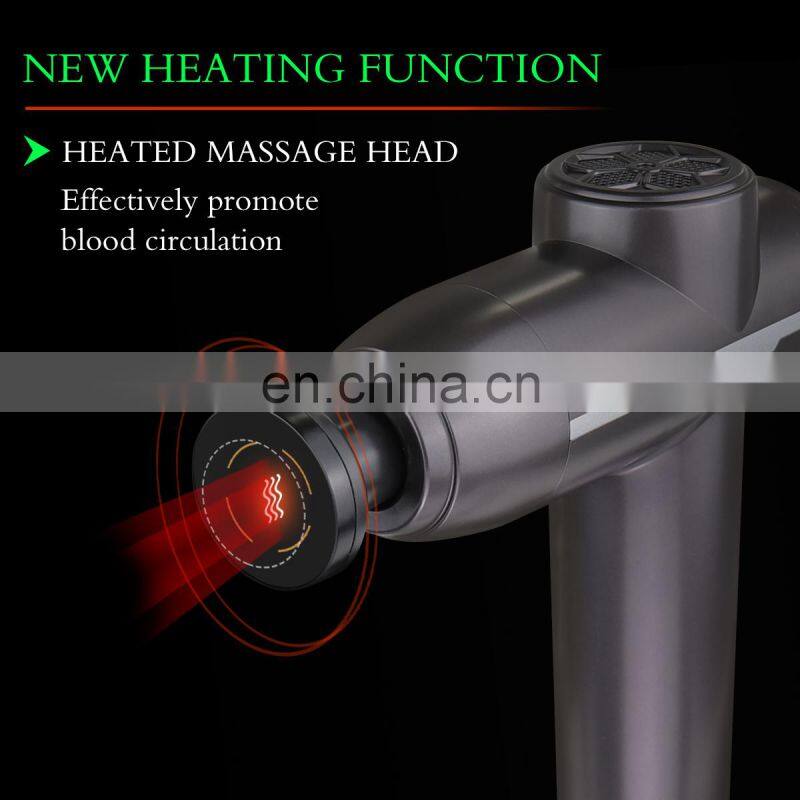 2020 Fancy Design Brushless Massager Low Sound Vibration Muscle Massage Gun with heating head
