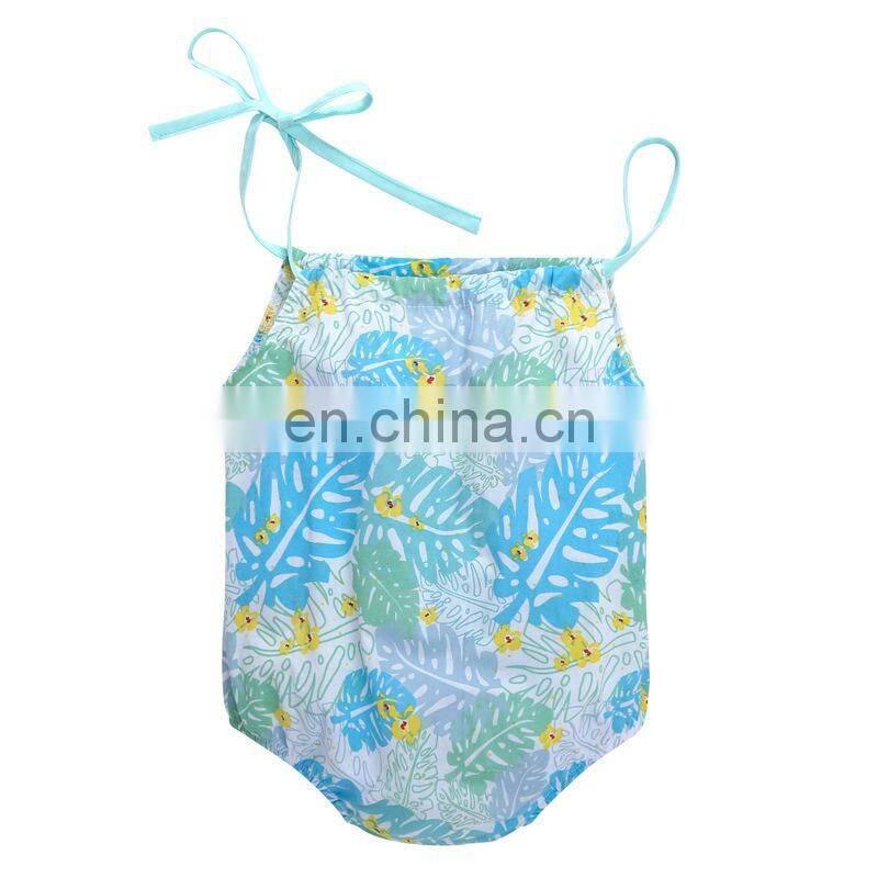 New Baby Summer Rompers Leaves Jumpsuit Cute Girls Infant Toddler Kids Babies sling Clothes 0-2 Years