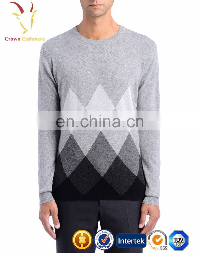 Men's color block Knitted Cashmere Pullover Sweater