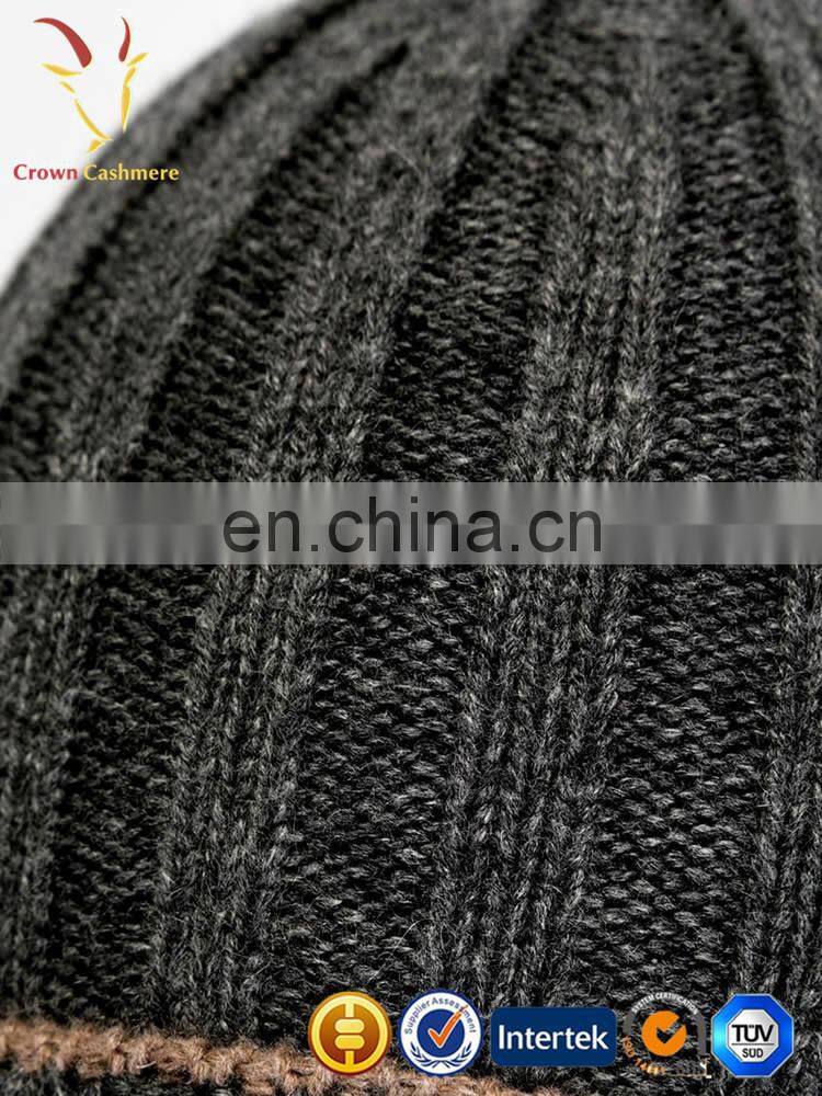 Knitted Cashmere Wool Beanie Hats And Caps For Men