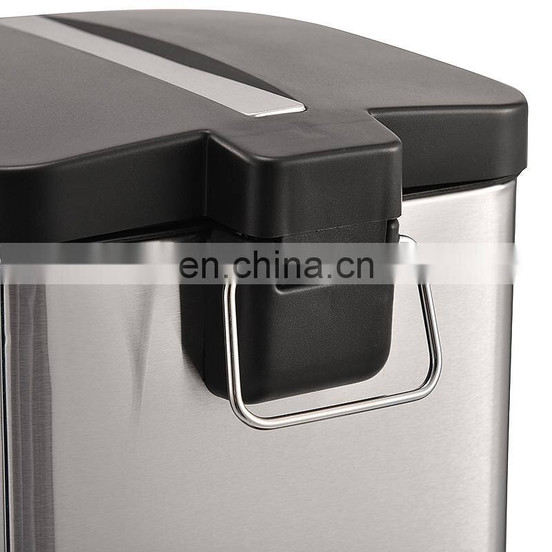colorful stainless steel square 6L 12L 20L color printing kitchen dustbin with cover