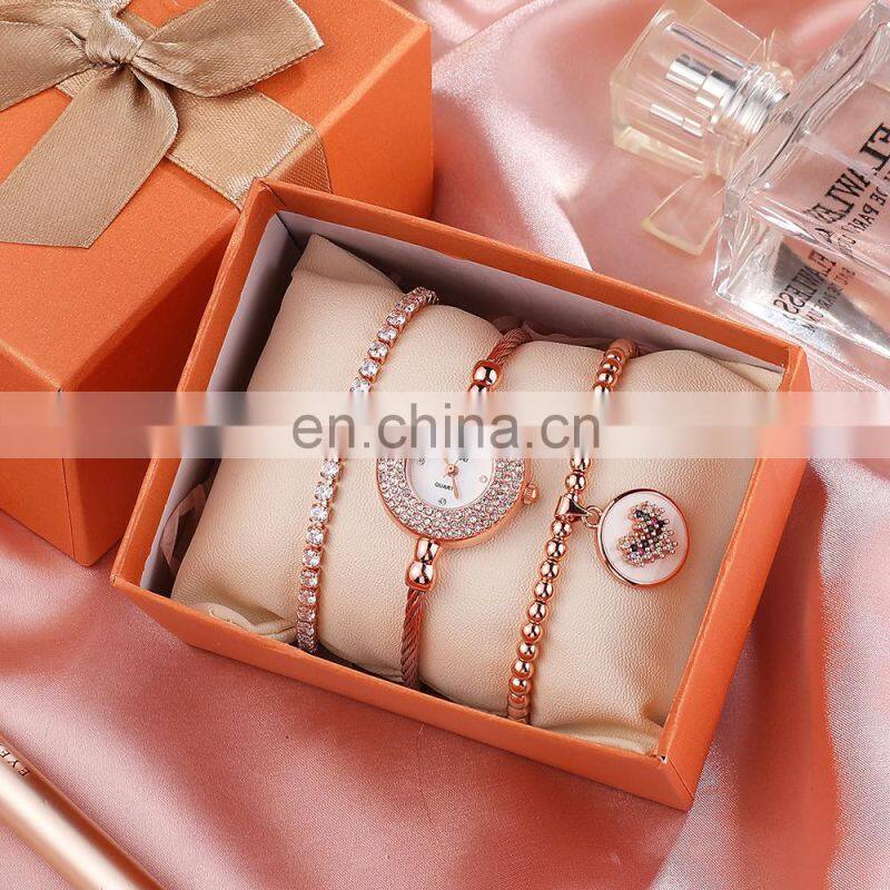 ZONMFEI ZM033-C Ladies Quartz Watches Wristwatch Gift Box Fashion Simple Desgin Woman Watch Set Bracelet