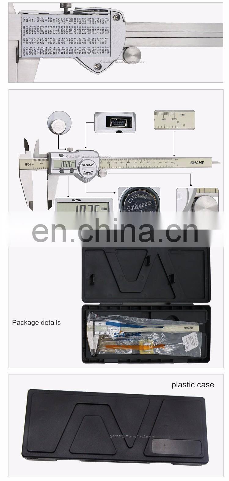 SHAHE IP54 0-200mm High quality digital vernier caliper stainless steel vernier caliper electronic caliper