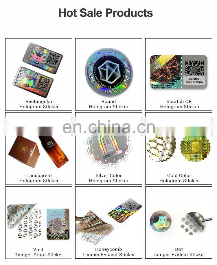 Adhesive Security Holographic Anti-counterfeiting Stickers with QR Code Printing for Verification