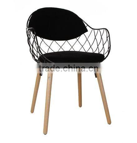 Replica Italian Elegant Design wooden frame with PU seat stlylish metal wire Pina Chair by Jaime Hayon for dining room