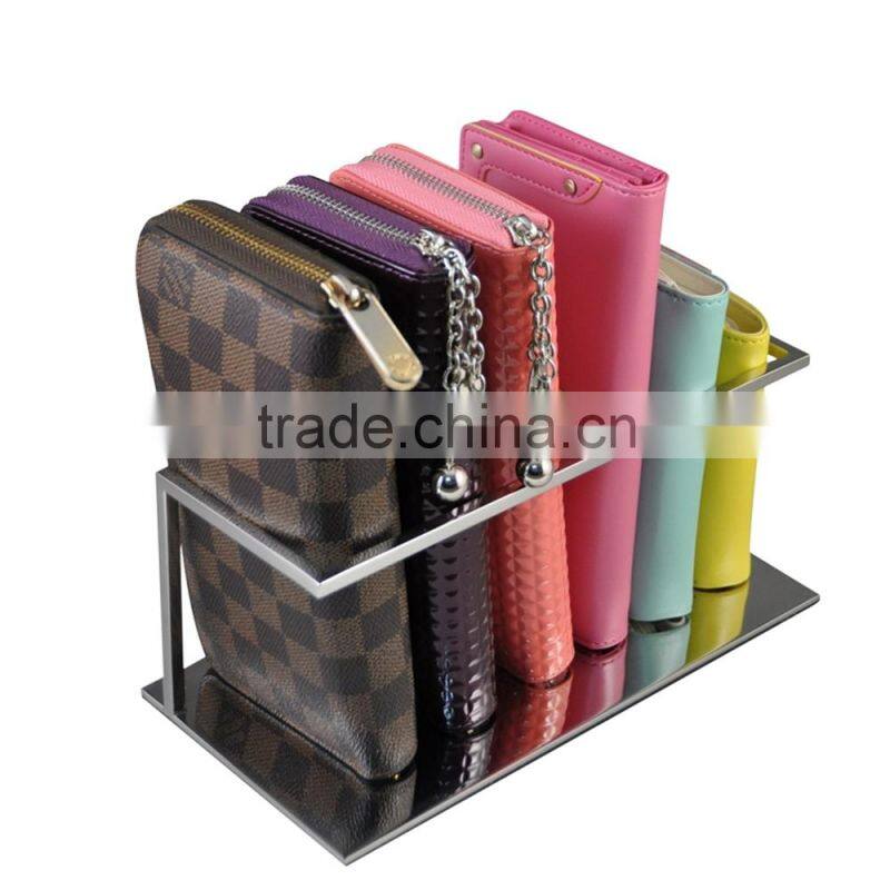 Metal Wallet Display Holder Purse Display Stainless Steel Wallet Rack