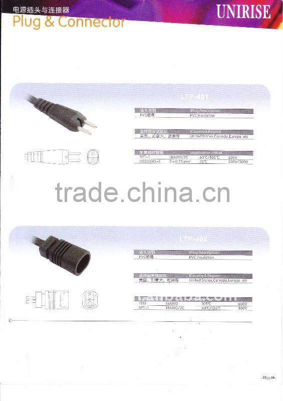 DC power cord with DC plug cordset