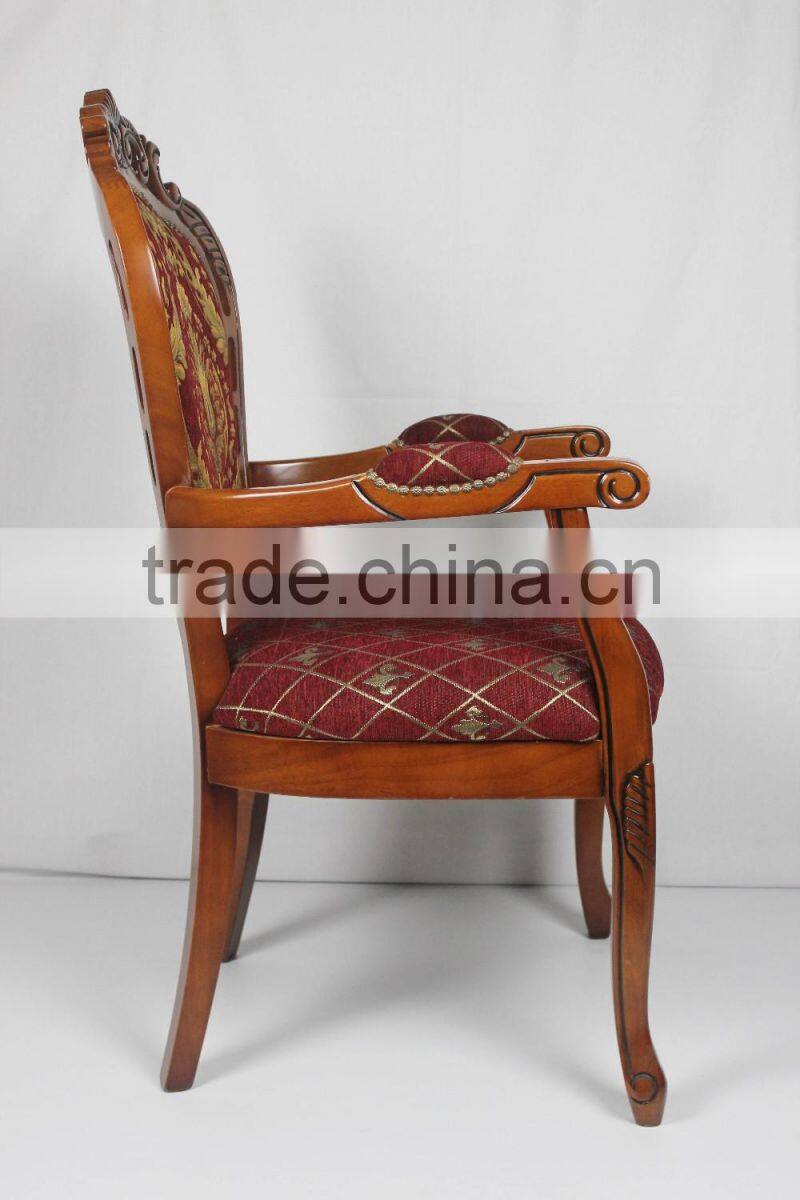 French solid wood dining antique carved back chair for restaurant used dining chair
