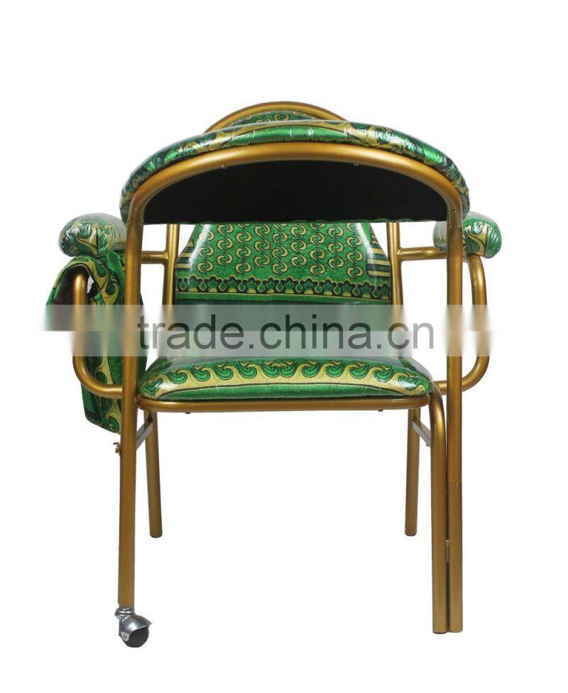 2014 cheap iron green pulpit padded used stackable church muslim prayer chair for sale