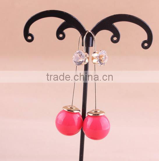 Promotional Fashion New Teardrop Beads Pendant Womens Hoop Earrings