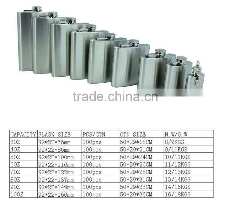 Novelty whisky stainless steel hip flask