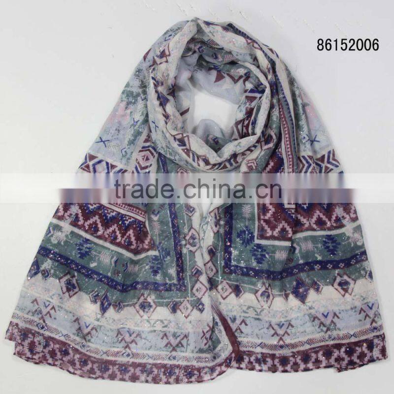 fabric wholesale scarf women garment accessory neck scarfs gemetic long design