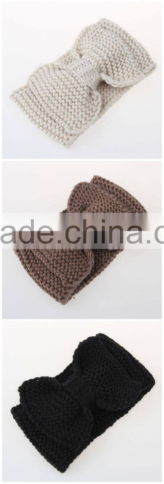 Fashion Cute Bowknot Flower Plain Knitting Lady Women Headband