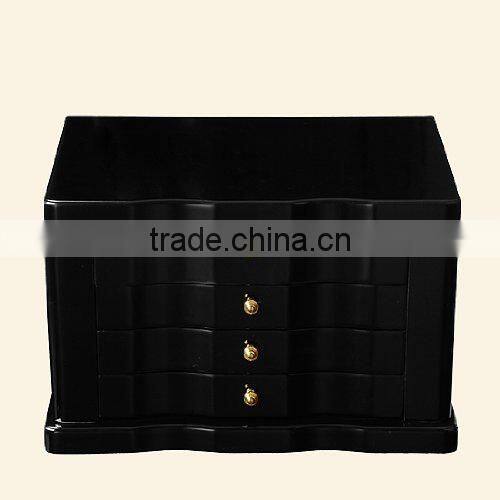 Made-in-China Best seller black wooden jewelry box for travel, gift box for wedding use