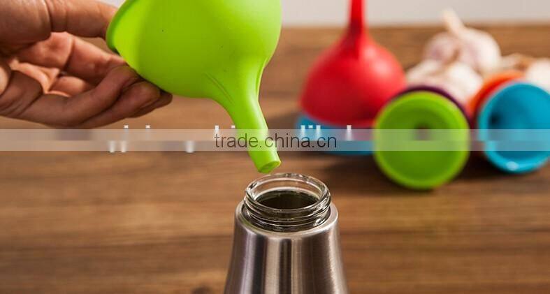 Hot sale colorful Silicone Funnel for Liquid Transfer Powder Transfer 100% Food Grade Silicone
