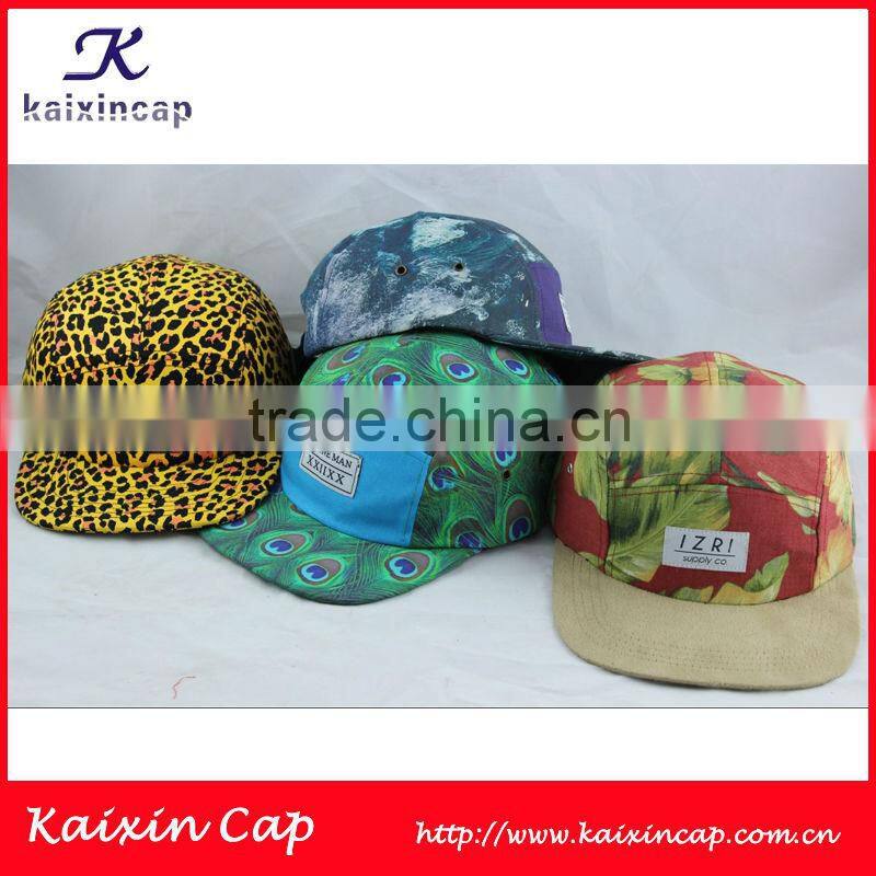 2014 hot kid cap/red pu leather brim cap/custom 5 panel camp cap /pattern cap / snapback cap/ OEM custom front logo patch cap