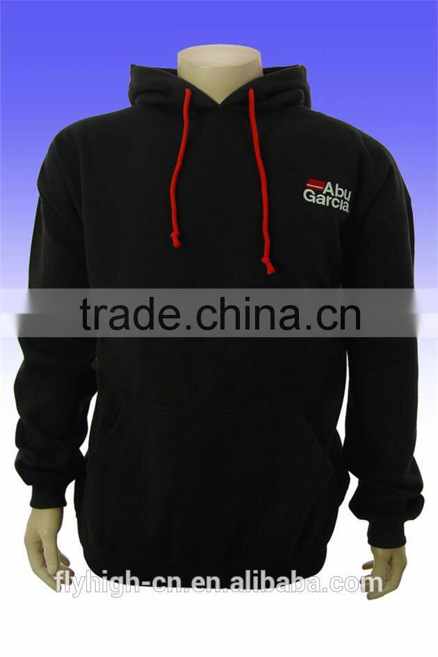 high quality OEM logo men's fashion black hoodie