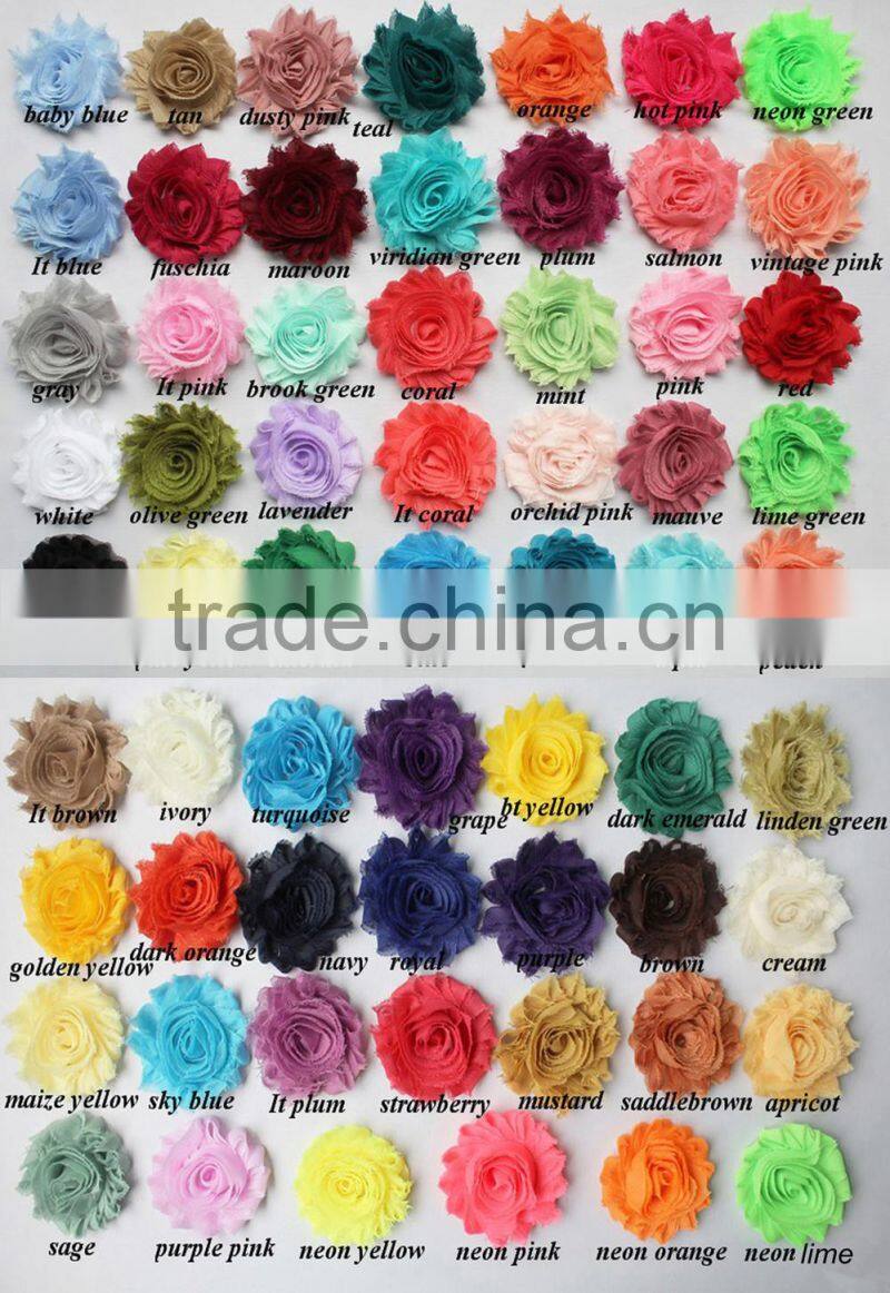 Non-frayed Chiffon Shabby Baseball Flower In Pieces For Baby Hair Flower
