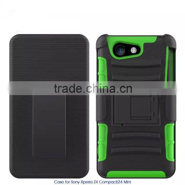 Keno Tough Rugged Layered Extreme Hybrid Belt Clip Holster Case for Sony Xperia Z4 Compact / Z4 Mini