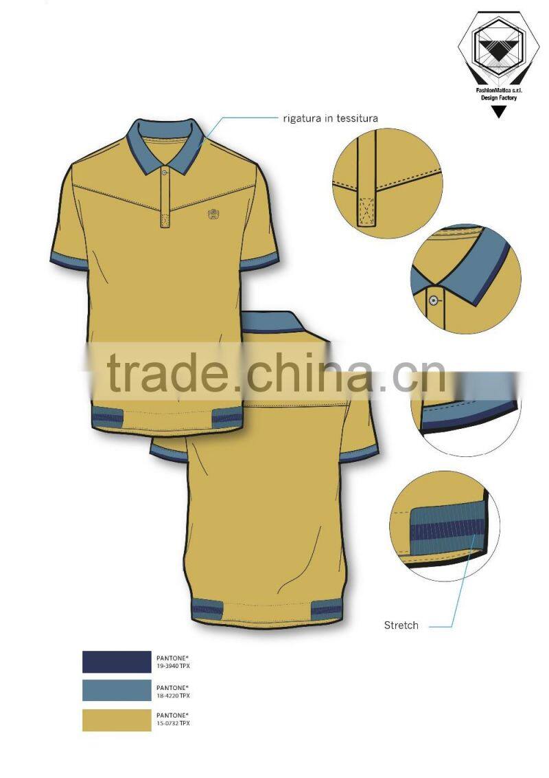 Italy design odm service men's polo shirt in yellow